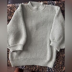 Cozy Knit Women's Sweater - sage green/Gray